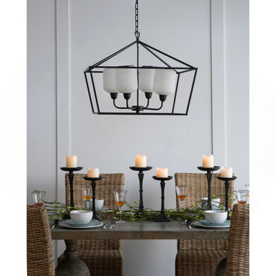 Lustre en fer 26 x 26 x 21,9 po, luminaire suspendu élégant de style industriel pour le vestibule de la salle à manger de la cuisine, ampoule non incluse