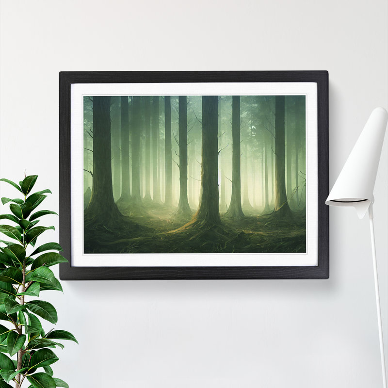 King Forest - Single Picture Frame Print, Black Framed, 46cm H x 64cm W x 2cm D