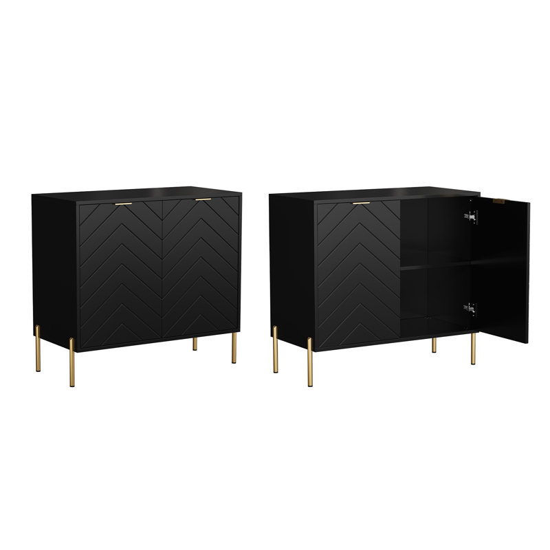Two-door Cabinet (set Of 2), Black