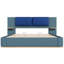 Très grand lit plateforme tapissier avec panneau, cadre de lit plateforme avec coins arrondis doux anti-collision, stable et solide, aucun sommier tapissier requis, assemblage facile, bleu-1717206171-1717206174