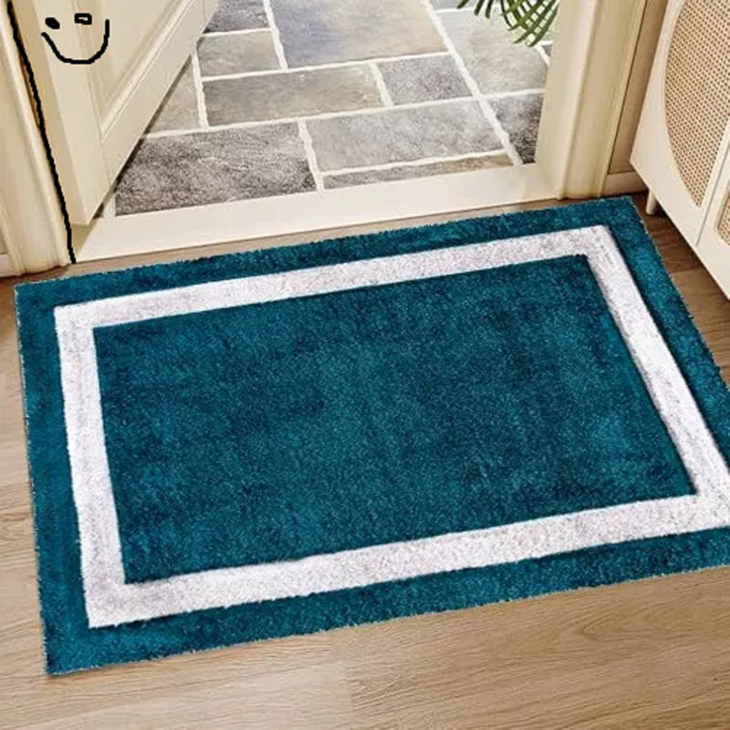 Super Shaggy W60 x L110 cm Indoor Door Mat, Zamarut