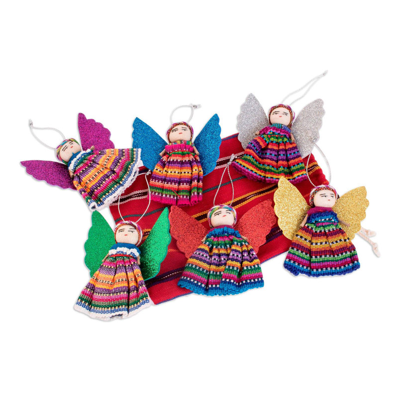 Figurine décorative à pendre en coton avec anges Quitapenas