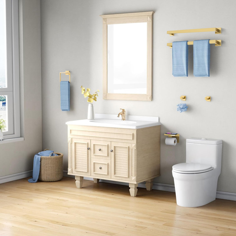 6 Piece Bath Hardware Set (set Of 6), Brushed Gold