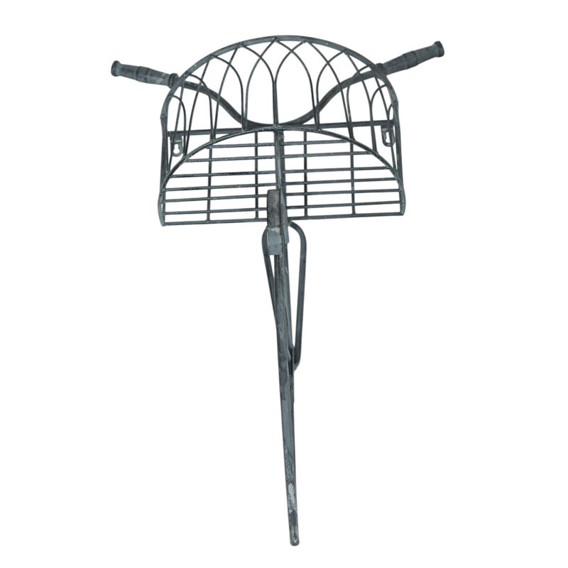 Bicycle Metal Garden Wall Planter, Grey