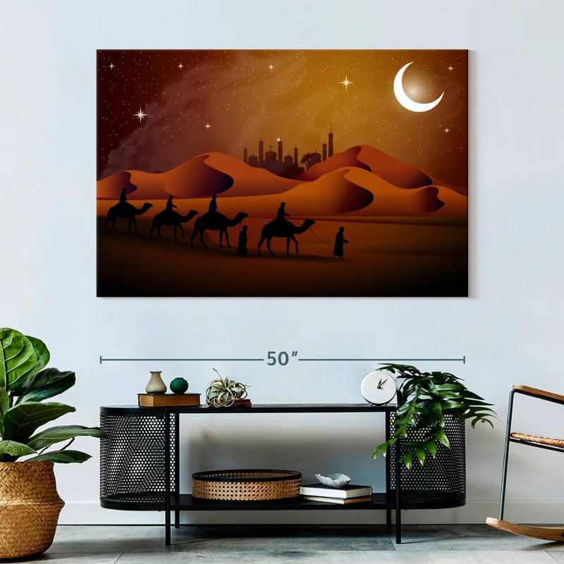 Alvord Moonlit Camel Caravan, 34" H x 51" W