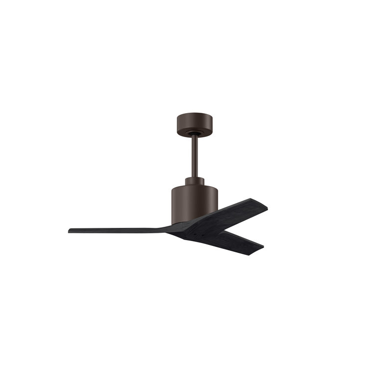 Mollywood - 42" Ceiling Fan - Textured Bronze Finish - Matte Black Blades, Textured Bronze, 42", Matte Black