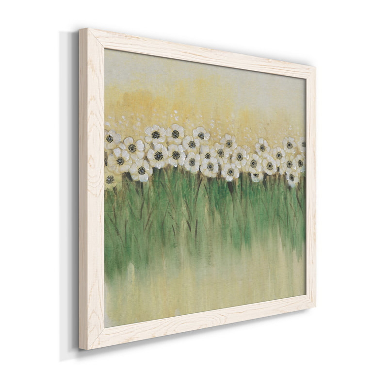 «Rows Of Flowers I», art mural sur toile, H 31,5 po x l 31,5 po x P 1,5 po, Cadre blanc