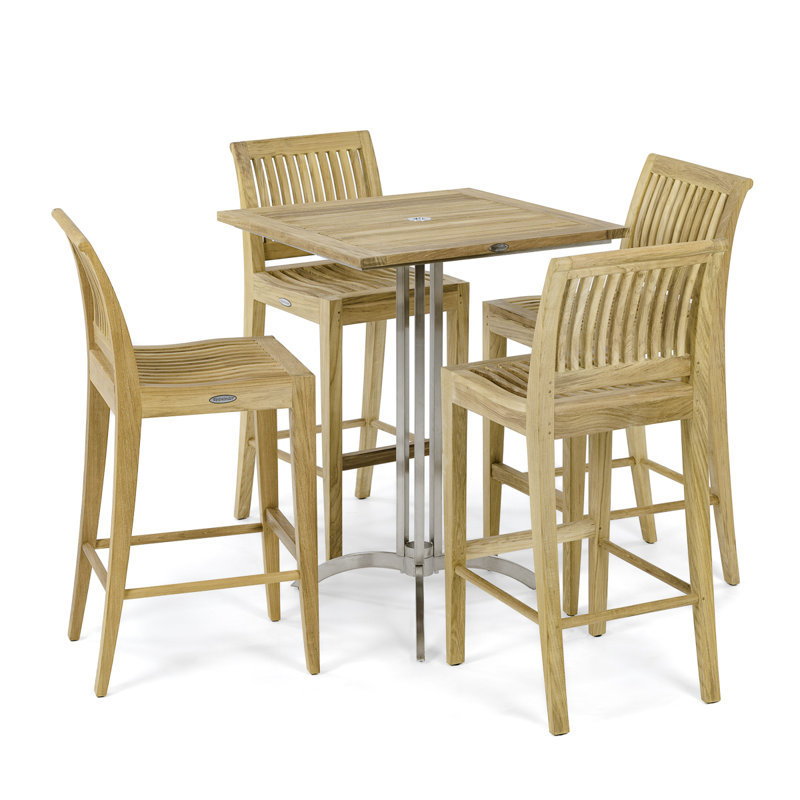Ensemble de table pour l'extérieur debout à hauteur de 29,75 po L 4 personnes Laguna Square