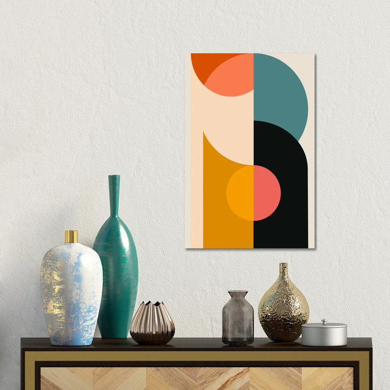 Minimaliste géométrique IV - reproduction d'art murale - toile tendue, H 18 po x l 12 po