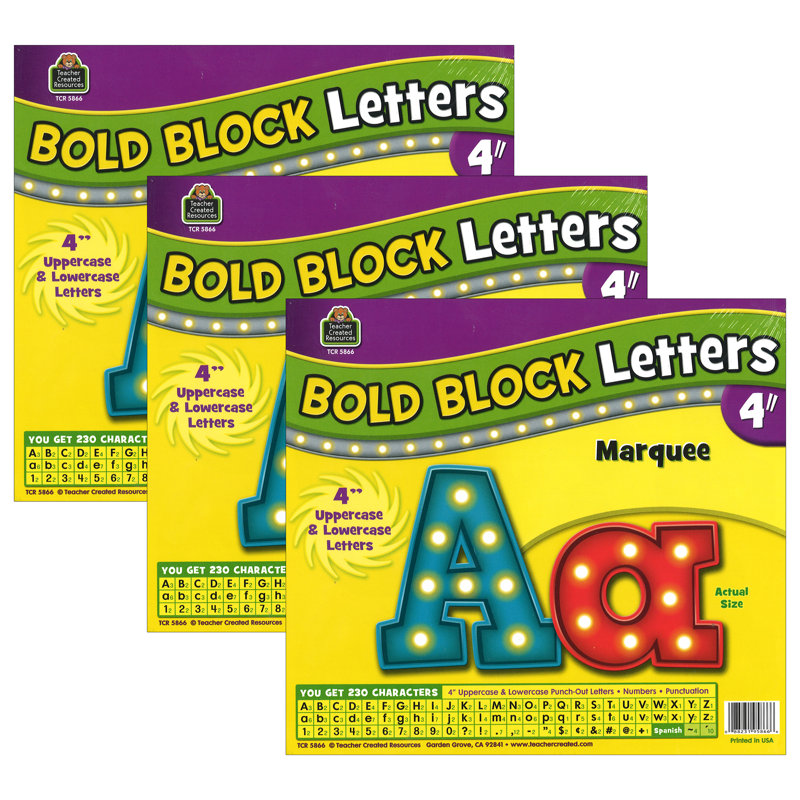 Ensemble de lettres marquantes 4 "Bold Block