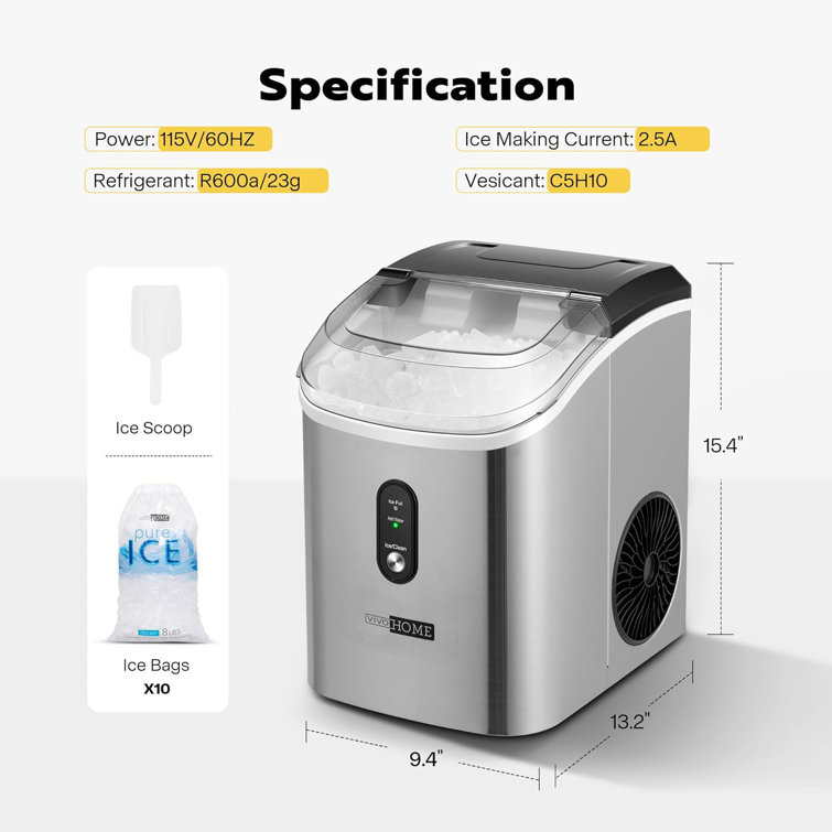 Costway 26.5 Lb. Daily Production Nugget Clear Ice Portable Ice Maker &  Reviews