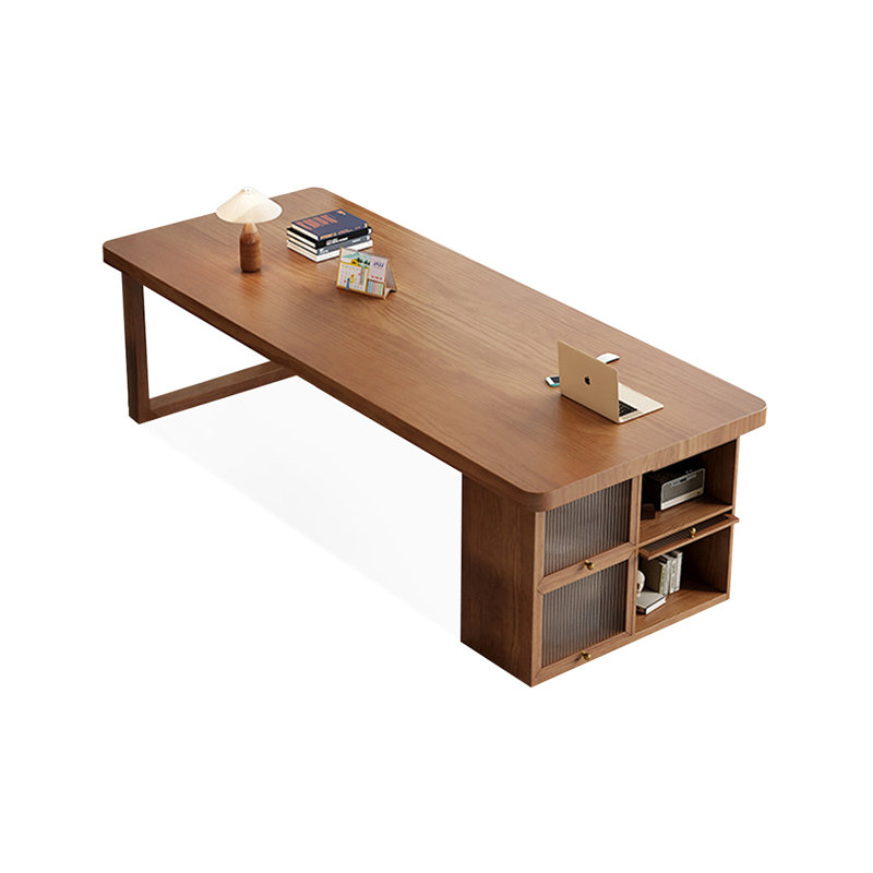 Walnut Rectangular Solid Wood Executive desk, 29.53"H*86.61"W*35.43"D