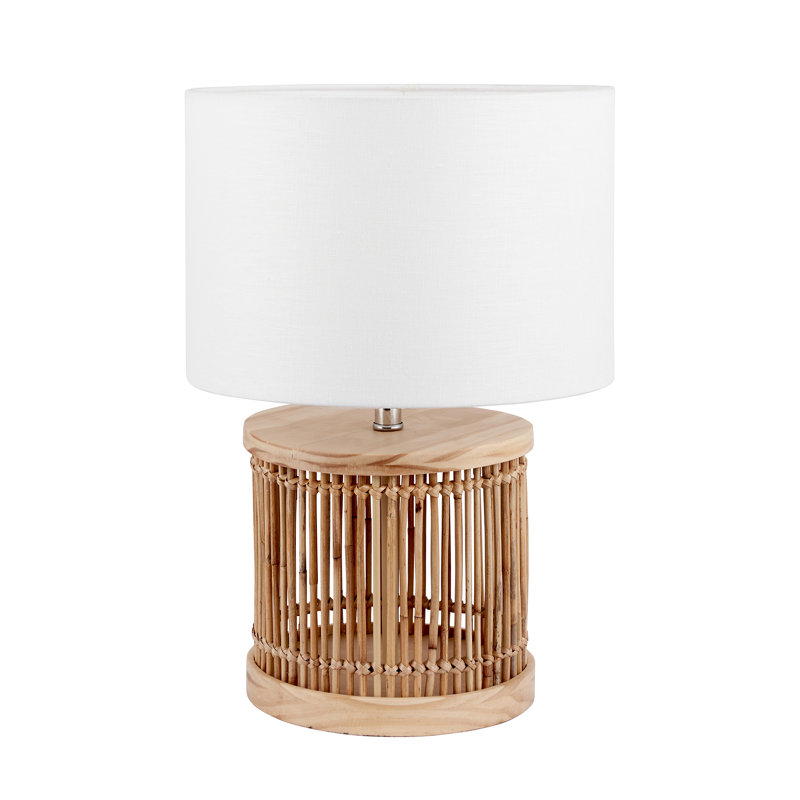Delarue Wicker/Rattan Lamp, 37cm H x 25cm W x 25cm D