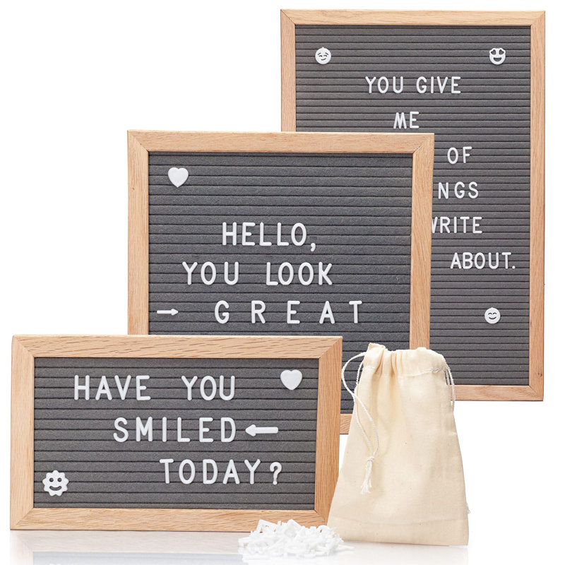 Changeable Letter Board, Grey/Brown/Blue