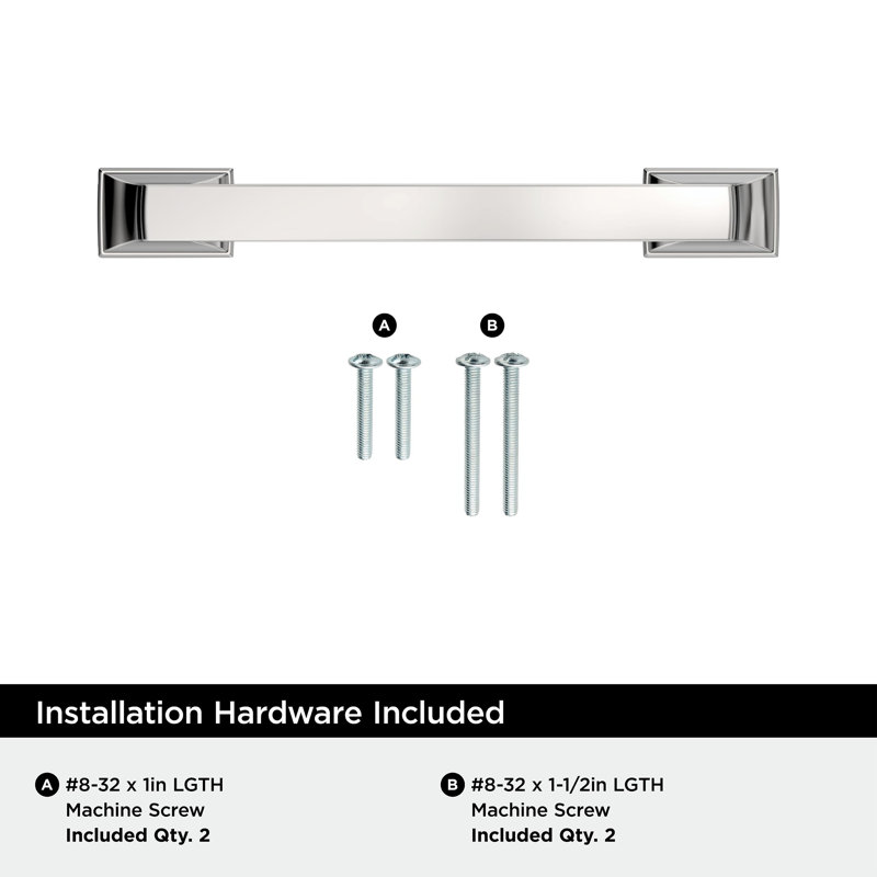 Poignée d'armoire incise 3-3 / 4 po (96 mm) chrome poli d'un centre à l'autre - paquet de 10, 3 3/4", Chrome poli