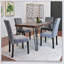 Ensemble de salle à manger 6 pièces Ashzo avec pieds en épingle, combinant un style Mid-Century moderne et des sièges polyvalents pour les repas de famille et les rassemblements.