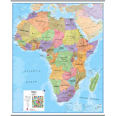 Large Africa Wall Map Political - No Frame Print