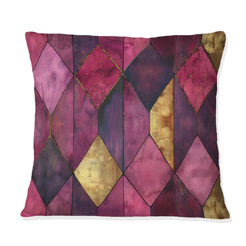 Coussin Magenta Diamond Glam I - Transitional, H 16 po x l 16 po