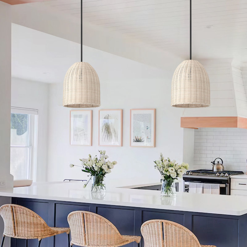 1 - Light Kitchen Island Pendant Lights, Matte Black
