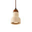 Lustre réglable élégant, structure en bois avec capuchon en travertin, hauteur de 20 à 59 pouces | Couleur beige et noyer | 1 x culot GU 10 10 W maximum (ampoule non incluse) | Parfait pour les salles à manger et les espaces de vie, design élégant