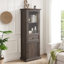 Armoire haute avec placards pour la salle à manger - Rangement organisé brun dans le salon, la cuisine, les pièces