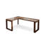 Bureau en coin en bois massif de couleur noyer en forme de L-872479657-872479663