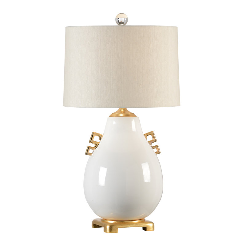 Ming 33.5" Table Lamp, Snow White Glaze