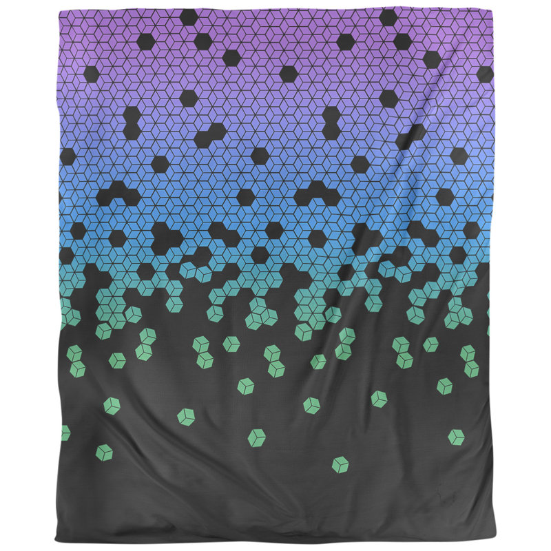 Housse de couette Katelyn Elizabeth, Housse de couette simple TG, Microfibre, Mauve / Bleu / Noir