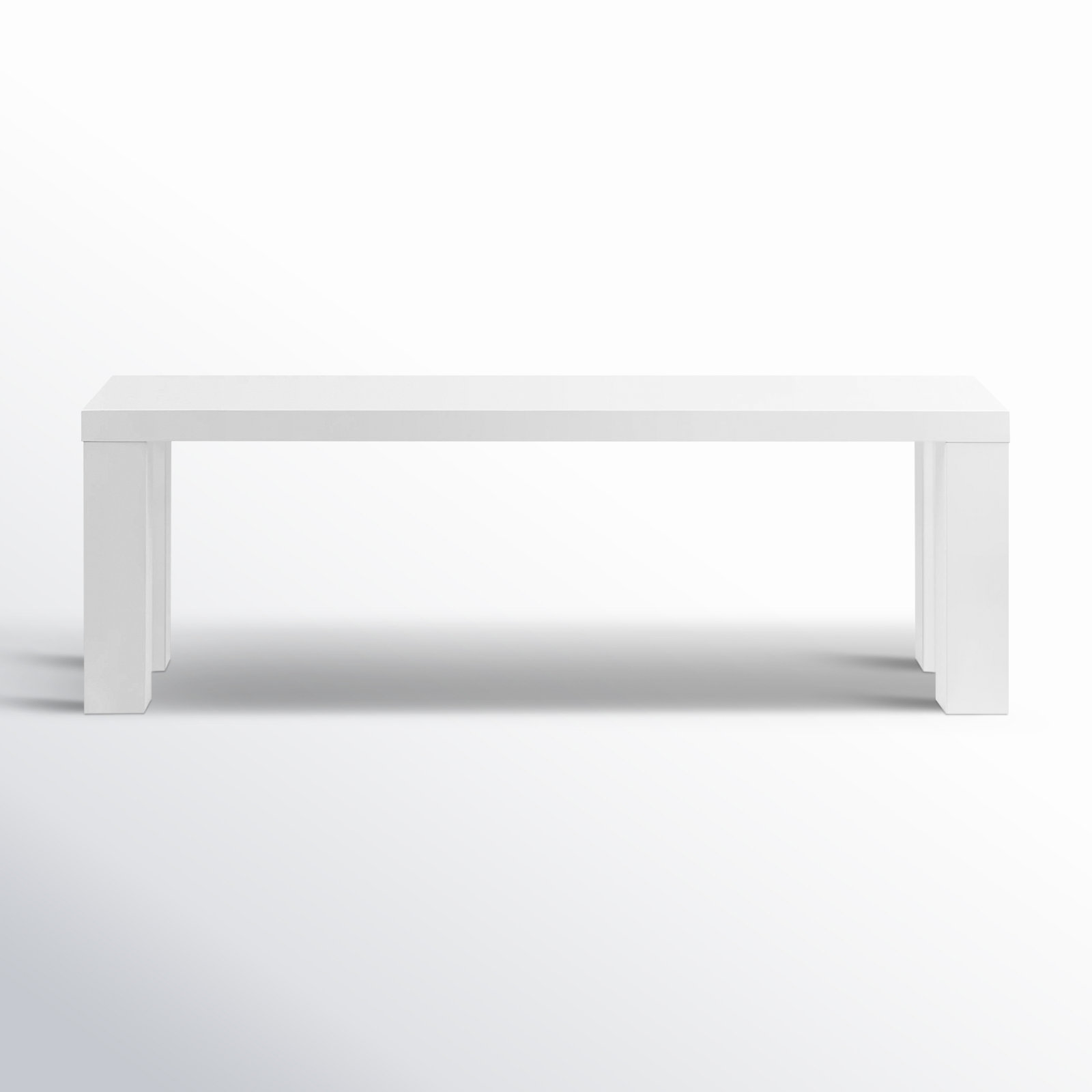 Carson Dining Bench, White, 19" H x 57" W x 15" D