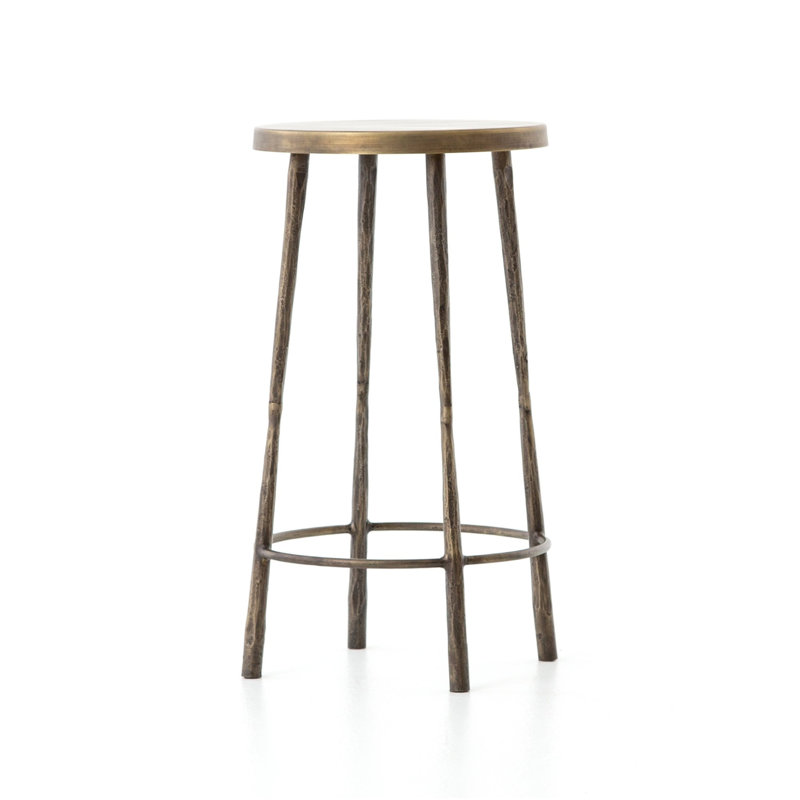 Tabouret de comptoir 26 po Moreen, Tabouret de comptoir (siège d'une hauteur de 26 p, Laiton antique