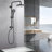 Matte Black Shower System With Handheld - 8" Rainfall Head & 3-Setting , Adjustable Slide Bar, Corrosion And Discoloration , 360 Rotatable, 1.8 Gpm Flow To Scratches, Easy Lime Scale Clean, Flow,