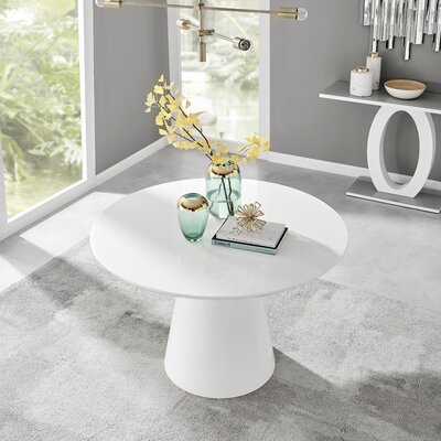 Tierra Statement Pedestal Round Dining Table - Luxury Modern Design -  East Urban Home, 3F584B829F7F4D52A099C96602DB668E