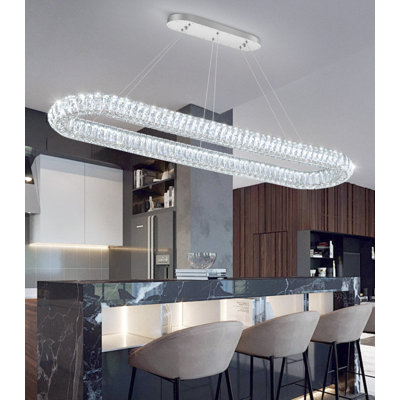 Oval Crystal Ceiling Light Modern Chandelier