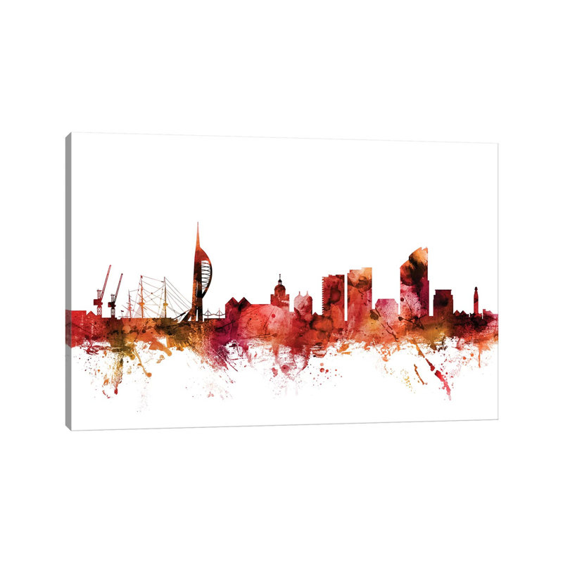 Portsmouth, England Skyline by Michael Tompsett - Wrapped Canvas Gallery-Wrapped Canvas Giclée