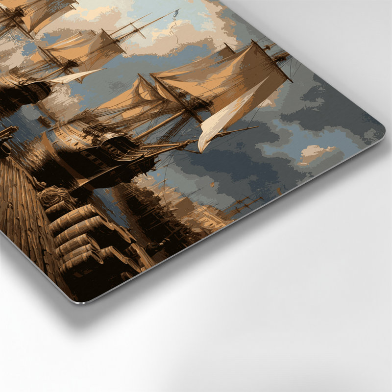 Art mural nautique gris nautique, H 11 po x l 14 po