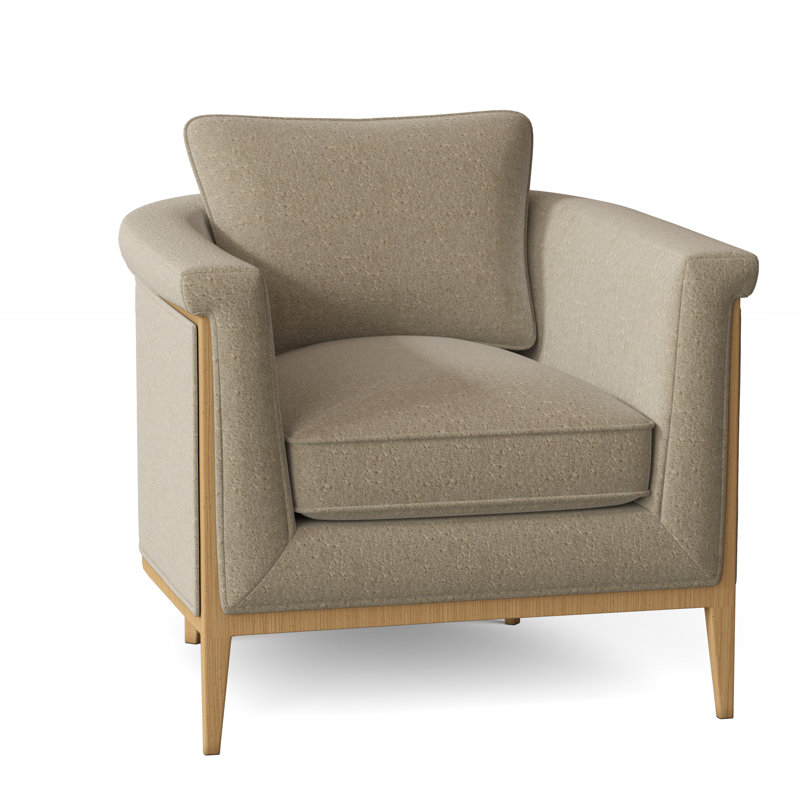 Chalice Upholstered Barrel Chair, Venice Linen, Amber