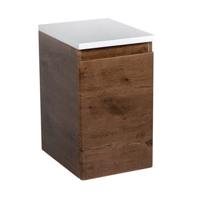 Ensemble de meuble-lavabo simple 39,1 po avec comptoir en céramique et acrylique L Solarose