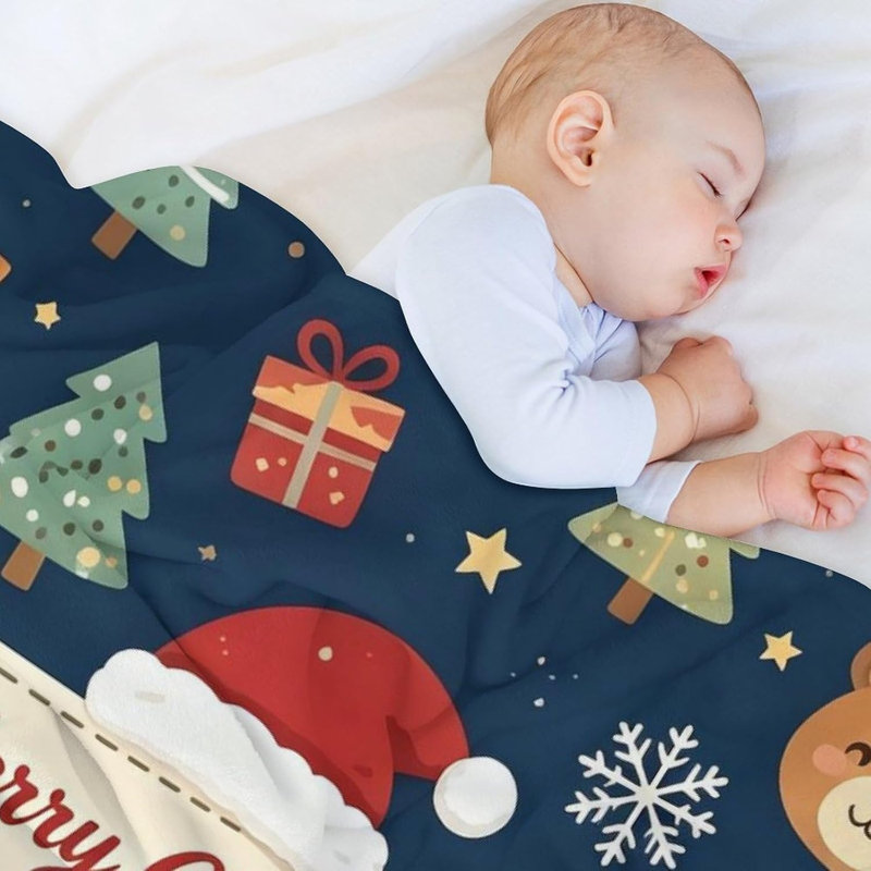 Nom personnalisé de couverture de Noël, cadeau de couverture de Noël, 30 x 40 po