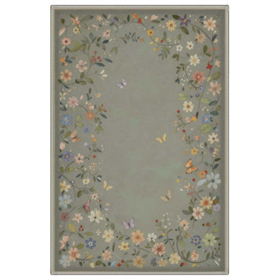 18"X60" Runner Rugs For Hallway Kitchen Laundry Room, Machine Washable Non Slip Low Pile Indoor Rug, Lightweight Print Pattern Floor Mat For Bedroom Bathroom Entryway, Sage Green