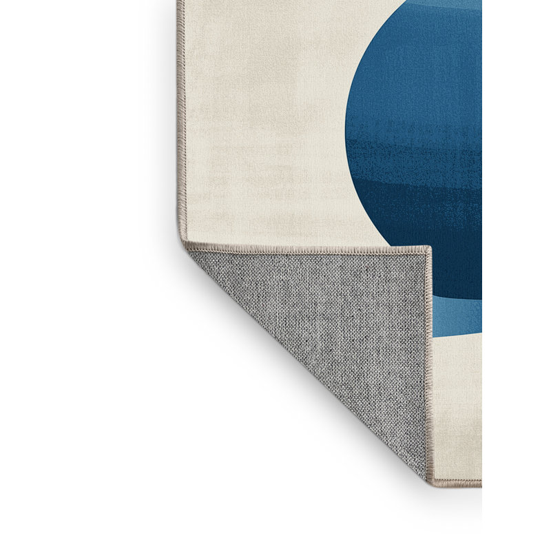 Machine Washable Kirkwood Lemonade Pitcher Minimalist Rug in Beige – Beige Binding, 8x10