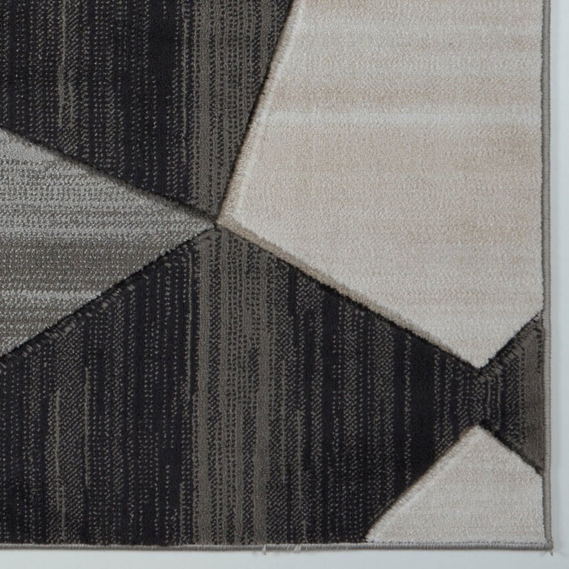 Tapis noir / gris Billie-Loren, Rectangle 7 pi 8 po x 10 pi 5 po