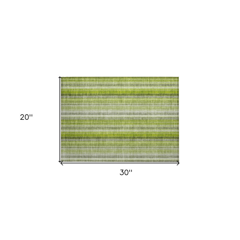 Tapis extérieur lavable antidérapant à rayures vertes 2 pi x 3 pi