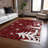 Machine Washable Indoor/Outdoor Christmas Reindeer Xhevrie Red Rug-297166239