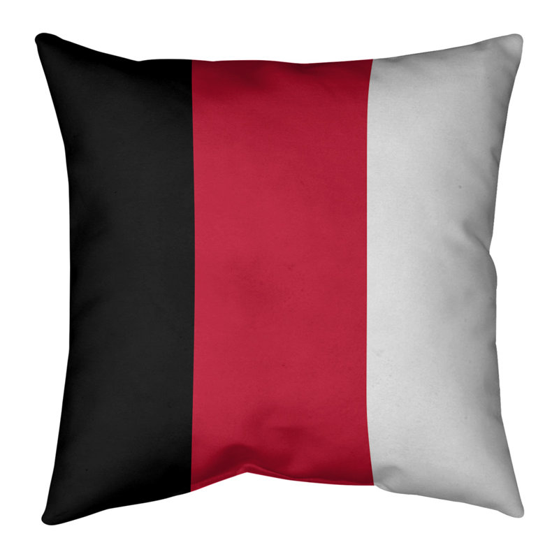 Coussin Los Angeles Los Angeles, 20 po X 20 po, Noir / Rouge / Blanc, Polyester/ Bourre en polyester