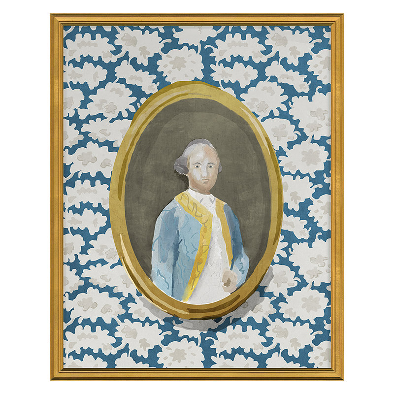 Gentleman 1 Print by Dana Gibson, 36" H x 30" W x 1" D, Gold Framed