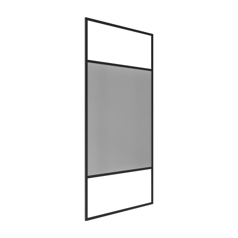 Porte de douche à panneau de douche fixe simple encadrée avec l 34 po x H 74 po avec verre de sécurité 3/8 po, Noir mat