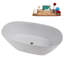 Baignoire autoportante 67 po avec plateau interne en chrome poli 67 po Streamline