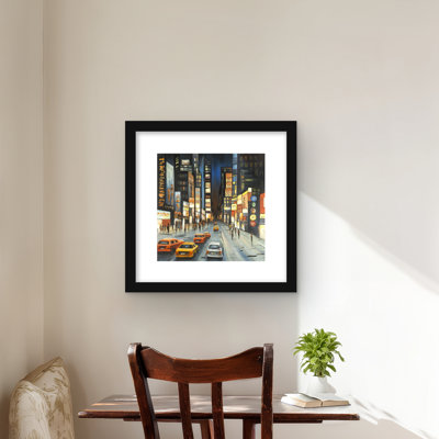 View on Times Square - Framed Matted Print for Home Decor