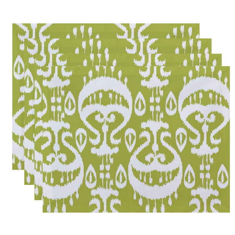 Ensemble de napperons 4 pièces Melchior Ikat, Vert
