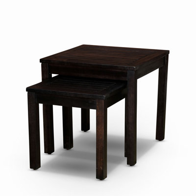 Ensemble de 2 tables gigognes en eucalyptus